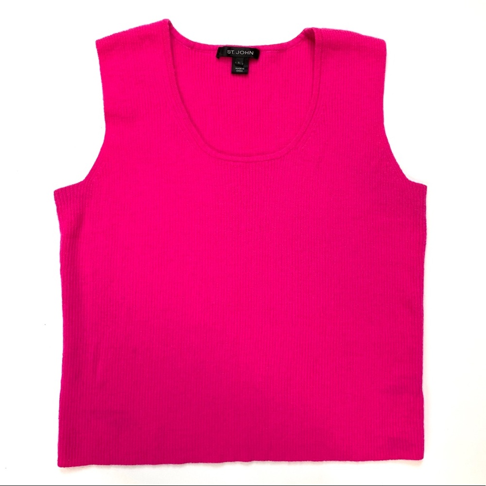 Hot pink St. John wool blend tank